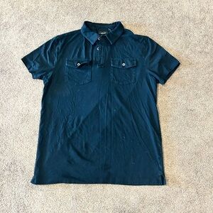 Apt. 9 Blue Casual Button Down Shirt Classic Fit